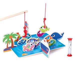 Дървена играчка Andreu Toys - 3D риболов с кукички