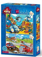 Пъзел Art Puzzle 2 в 1 - Полицията и Пожарната