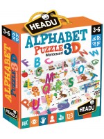 Образователен пъзел Headu Montessori - Азбука, 3D