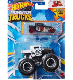 Бъги Hot Wheels Monster Trucks - Bone Shaker, с количка