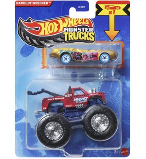 Бъги Hot Wheels Monster Trucks - Ramblin' Wrecker, 1:64