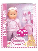 Интерактивна играчка Dimian - Кукла Bambolina, 38 cm, с комплект за хранене