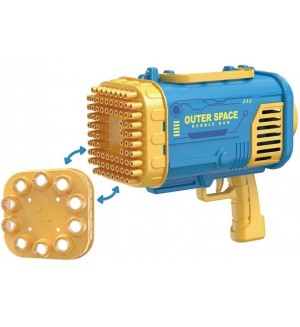 Базука с балончета Yifeng - Bubble Gun Outer Space, синьо-жълта