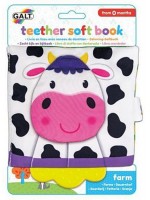 Бебешка играчка Galt - Мека книжка с гризалка, ферма