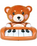 Бебешка музикална играчка Chipolino - Пиано плюшено мече, кафяво