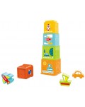 Бебешки комплект за игра Raya Toys - Кубчета и фигурки за сортиране и нареждане