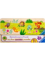 Бебешки пъзел Ravensburger от 5 части - Бебета животни в градината