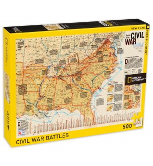 Пъзел New York Puzzle от 500 части - Битки от Гражданската война