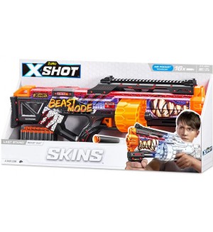 Бластер Zuru X Shot Skins - Last Stand, с барабан с 16 меки стрели