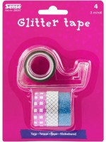 Блестящо декоративно тиксо Sense – Washi Tape, 4 броя, с държач