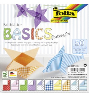 Блокче с цветни хартии за оригами Folia - Basics Intensive