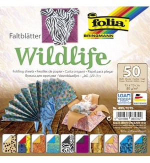 Блокче с цветни хартии за оригами Folia - Дивата природа
