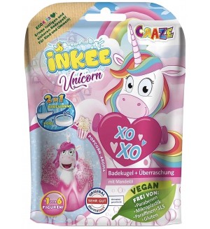 Бомбичка за баня Craze Inkee - Еднорог, с фигурка изненада, асортимент