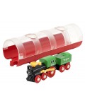 Играчка Brio World - Парен локомотив и тунел