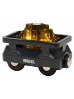 Играчка от дърво Brio World - Вагонче със злато