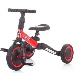 Триколка/ балансно колело Chipolino 2 в 1 Смарти - Черно и червено