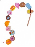 Игра за нанизване Classic World - Сладкиши, с дървени фигурки Игра за нанизване Classic World - Сладкиши, с дървени фигурки