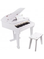 Детско електронно пиано Classic World - Бяло, с пейка