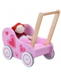 Детска дървена количка за кукли Classic World – Розова