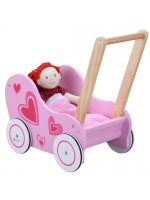 Детска дървена количка за кукли Classic World – Розова