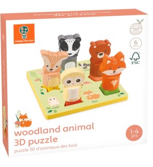 Дървен 3D пъзел Orange Tree Toys - Горски животни