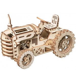 Дървен 3D пъзел Robo Time от 135 части - Трактор