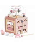 Дървен активен куб Moni Toys - Розов Дървен активен куб Moni Toys - Розов