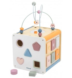 Дървен активиращ куб 8 в 1 Viga Toys - PolarB