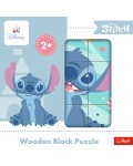 Дървен блок пъзел Trefl - Lilo & Stitch, 9 части