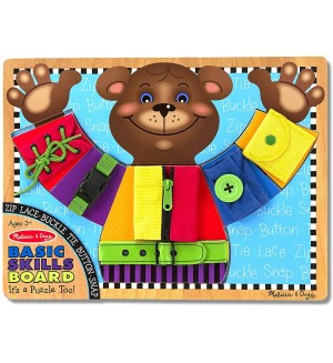 Дървен борд за основни умения Melissa & Doug - Мече