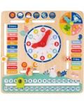Дървен детски календар с часовник Tooky Toy