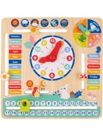 Дървен детски календар с часовник Tooky Toy