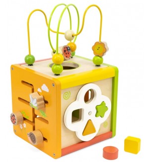 Дървен дидактически куб 5 в 1 Viga Toys
