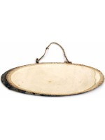 Дървен елемент Ем Арт - Елипса с въже, 33-36 x 10-14.5 cm