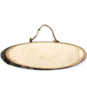 Дървен елемент Ем Арт - Елипса с въже, 33-36 x 10-14.5 cm