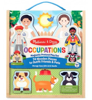 Дървен игрален комплект Melissa & Doug  - Магнитни фигурки