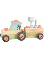 Дървен игрален комплект Orange Tree Toys - Сглобяем трактор, 25 части