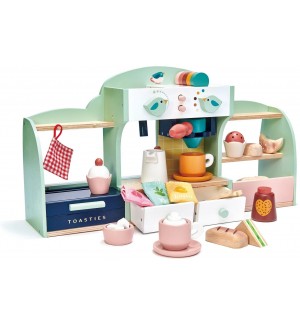 Дървен игрален комплект Tender Leaf Toys - Кафе-сладкарница Bird's Nest Café