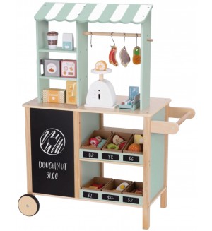 Дървен игрален комплект Tooky Toy - Магазин с аксесоари