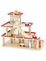 Дървен игрален комплект Viga Toys - Паркинг с гараж