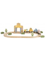 Дървен игрален комплект Viga Toys Polar B - Влак с релси, 30 части