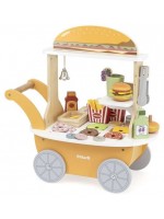 Дървен игрален комплект Viga Toys PolarB - Количка за бургери и напитки, с 46 аксесоара Дървен игрален комплект Viga Toys PolarB - Количка за бургери и напитки, с 46 аксесоара