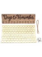 Дървен календар Ем Арт - Days to Remember, 40 x 11 cm