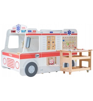 Дървен кът за игра Viga Toys - Линейка