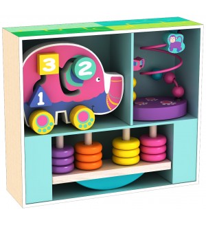 Игрален комплект Acool Toy - Лабиринт слонче, лабиринт с мъниста, везна с дискове 
