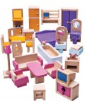 Дървен комплект Bigjigs - Мебели за кукленска къща