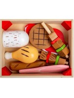 Дървен комплект Bigjings - Щайга за месо, с аксесоари Дървен комплект Bigjings - Щайга за месо, с аксесоари