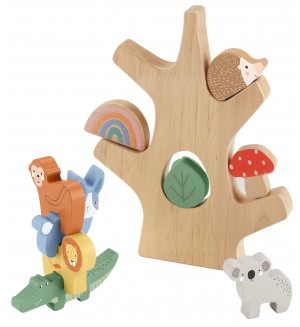 Дървен комплект Fisher Price - Дърво за баланс с фигури