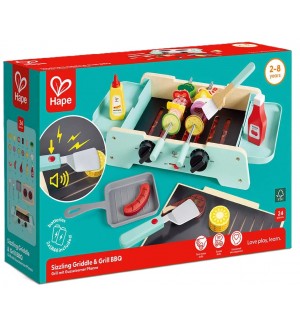 Дървен комплект HaPe International - Барбекю със звуци, 24 части Дървен комплект HaPe International - Барбекю със звуци, 24 части