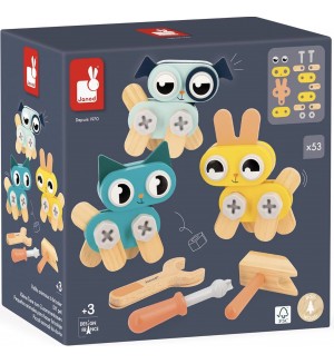 Дървен комплект Janod Brico'Kids - Направи си сам домашни любимци Дървен комплект Janod Brico'Kids - Направи си сам домашни любимци